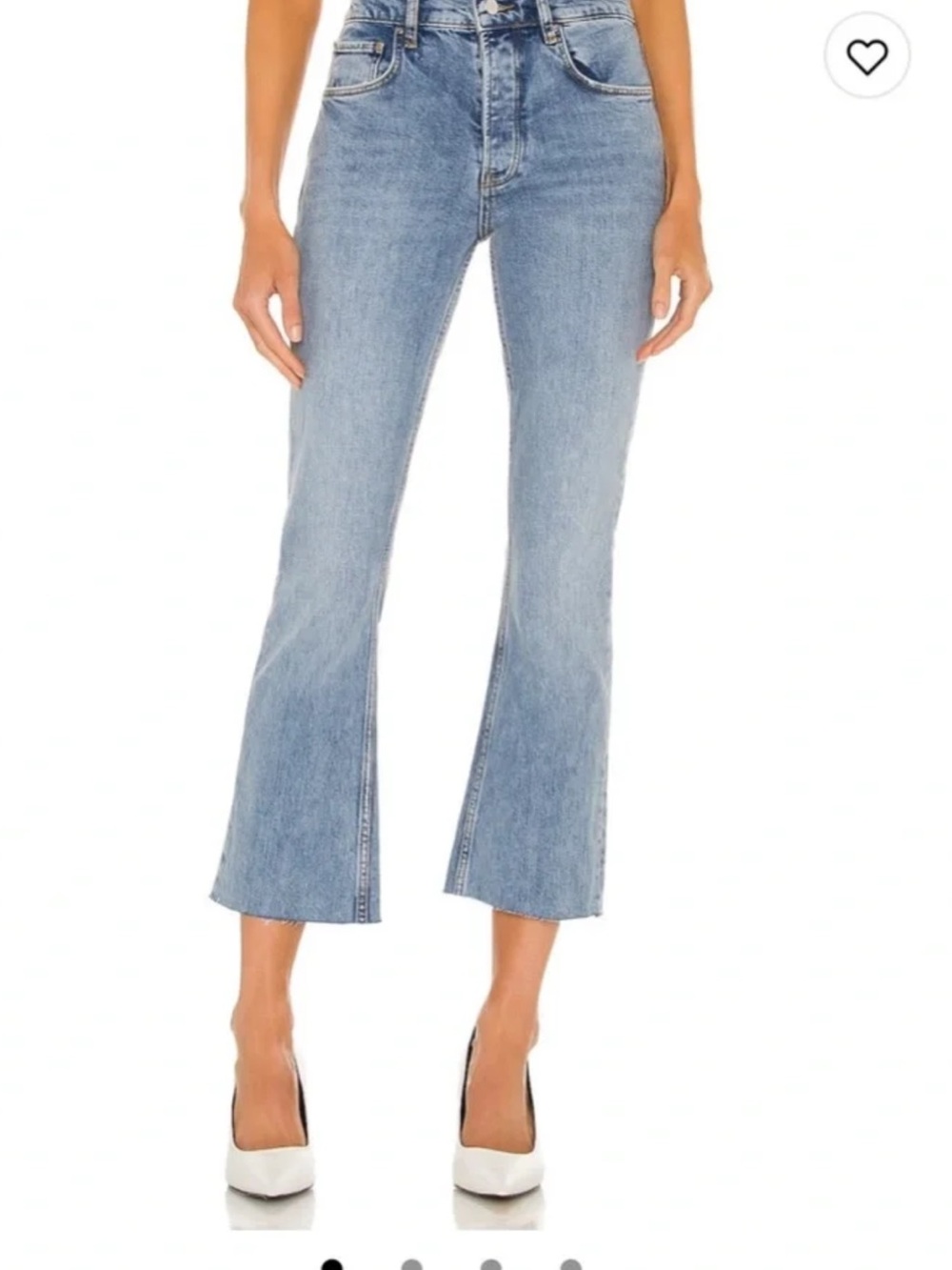 Anine Bing Lara Kick Flare Light Blue High-Rise Cropped Flare Jeans